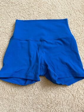 CRZ YOGA High-Waist Athletic Shorts in Cobalt Blue